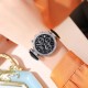 Женские часы Skmei 2089SIBK Silver-Black с кожаным ремешком и хронографом