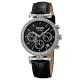 Женские часы Skmei 2089SIBK Silver-Black с кожаным ремешком и хронографом