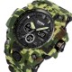 Мужские тактические часы Skmei 2197CMGN Army Green Camouflage с комбинированным циферблатом и подсветкой