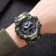 Мужские тактические часы Skmei 2197CMGN Army Green Camouflage с комбинированным циферблатом и подсветкой