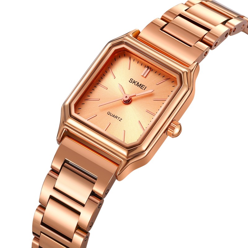 Жіночий годинник Skmei 2237RG Rose Gold у кольорі рожеве золото з прямокутним корпусом
