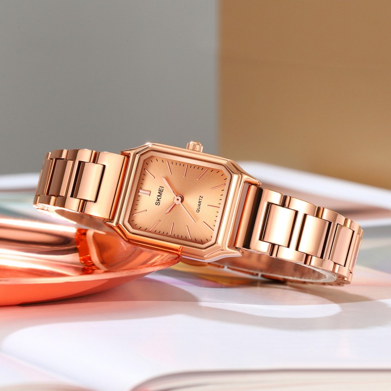 Жіночий годинник Skmei 2237RG Rose Gold у кольорі рожеве золото з прямокутним корпусом