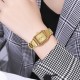 Жіночий годинник Skmei 2237GD Gold у класичному стилі з золотистим браслетом та прямокутним корпусом