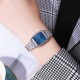 Жіночий годинник Skmei 2237SIBU Silver-Blue з прямокутним корпусом та синім циферблатом