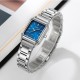 Жіночий годинник Skmei 2237SIBU Silver-Blue з прямокутним корпусом та синім циферблатом