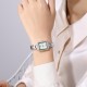 Жіночий годинник Skmei 2315SIGN Silver-Green у класичному стилі зі сріблястим браслетом