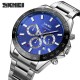 Мужские часы Skmei 9259SIBU Silver-Blue с хронографом и календарем, серебристый браслет