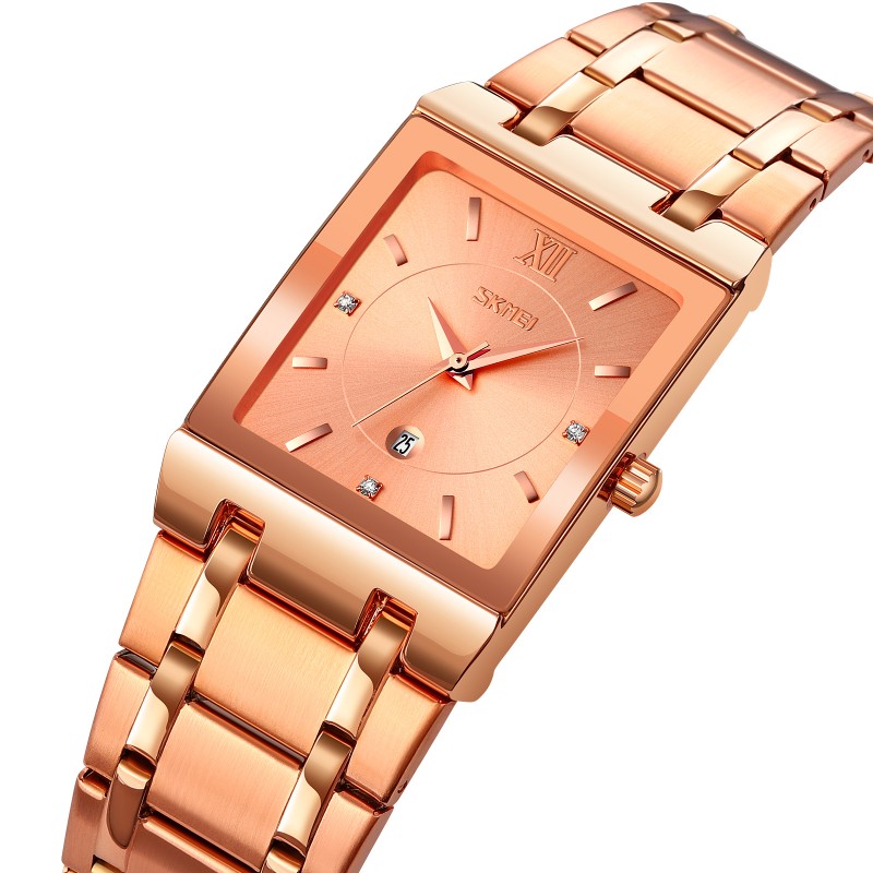 Жіночий годинник Skmei 9263RGRG Rose Gold-Rose Gold з металевим браслетом та мінеральним склом