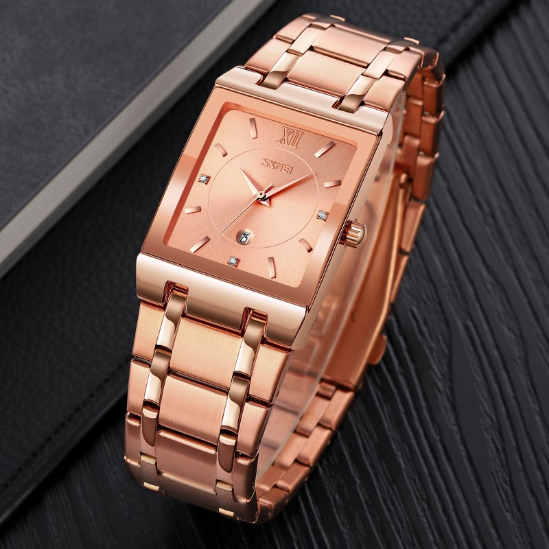 Жіночий годинник Skmei 9263RGRG Rose Gold-Rose Gold з металевим браслетом та мінеральним склом