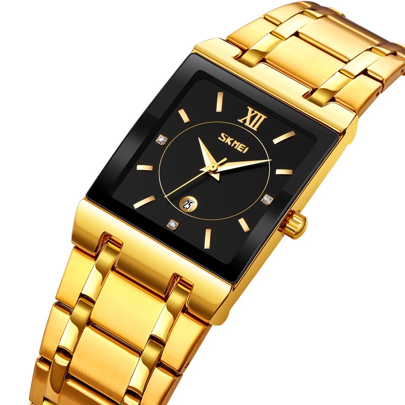 Жіночий годинник Skmei 9263GDBK Gold-Black з кварцовим механізмом та металевим браслетом