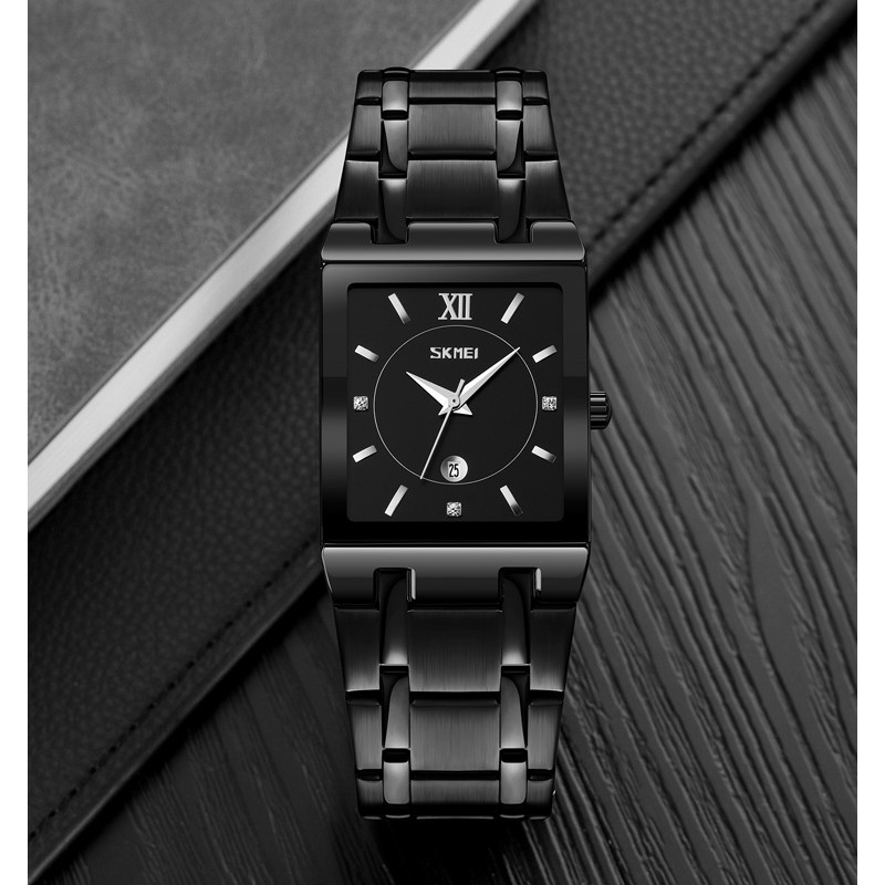 Жіночий годинник Skmei 9263BKBK Black-Black з металевим браслетом та мінеральним склом