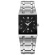 Женские часы Skmei 9263SIBK Silver-Black в классическом стиле с металлическим браслетом и черным циферблатом