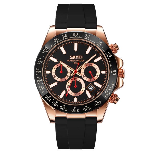 Мужские часы Skmei 9275RGBK Rose Gold-Black с хронографом и календарем