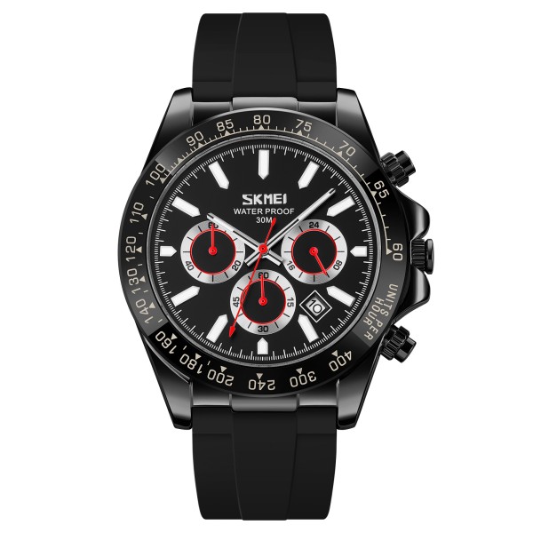 Чоловічий годинник Skmei 9275BKBK Black-Black з хронографом та календарем, чорний корпус