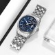 Мужские классические часы Skmei 9319SIBU Silver-Blue с серебристым браслетом и синим циферблатом