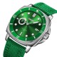 Мужские наручные часы Skmei 9328GN Green с серебристым корпусом и нейлоновым ремешком