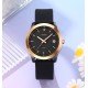 Женские часы Skmei 2319BK Black с каучуковым ремешком и золотистыми акцентами