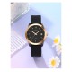 Женские часы Skmei 2319BK Black с каучуковым ремешком и золотистыми акцентами