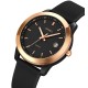 Женские часы Skmei 2319BK Black с каучуковым ремешком и золотистыми акцентами