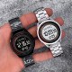 Чоловічий спортивний годинник Skmei 2412SSI Silver Steel з електронним циферблатом та підсвіткою