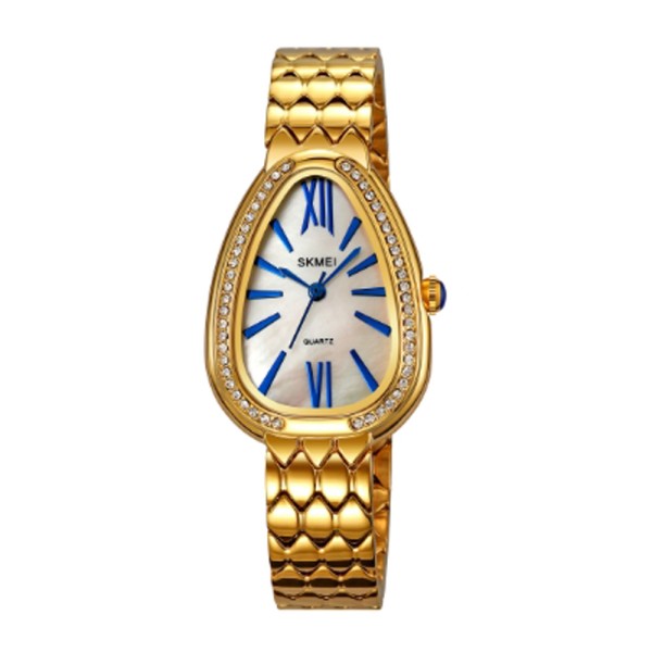 Женские часы Skmei 2331GD Gold с минеральным стеклом и золотистым браслетом