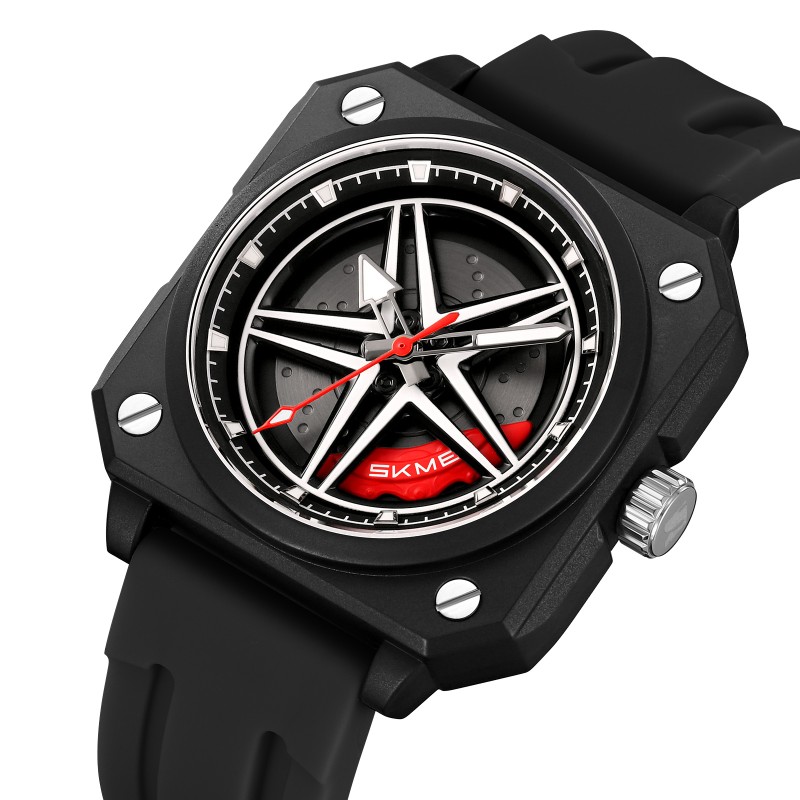 Мужские спортивные часы Skmei 2362BK Black STOPPED с минеральным стеклом и каучуковым ремешком