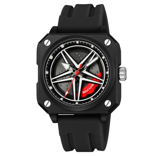 Мужские спортивные часы Skmei 2362BK Black STOPPED с минеральным стеклом и каучуковым ремешком
