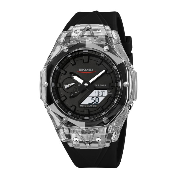 Часы Skmei 2411WTBK White-Black спортивные унисекс со стрелочно-электронным циферблатом