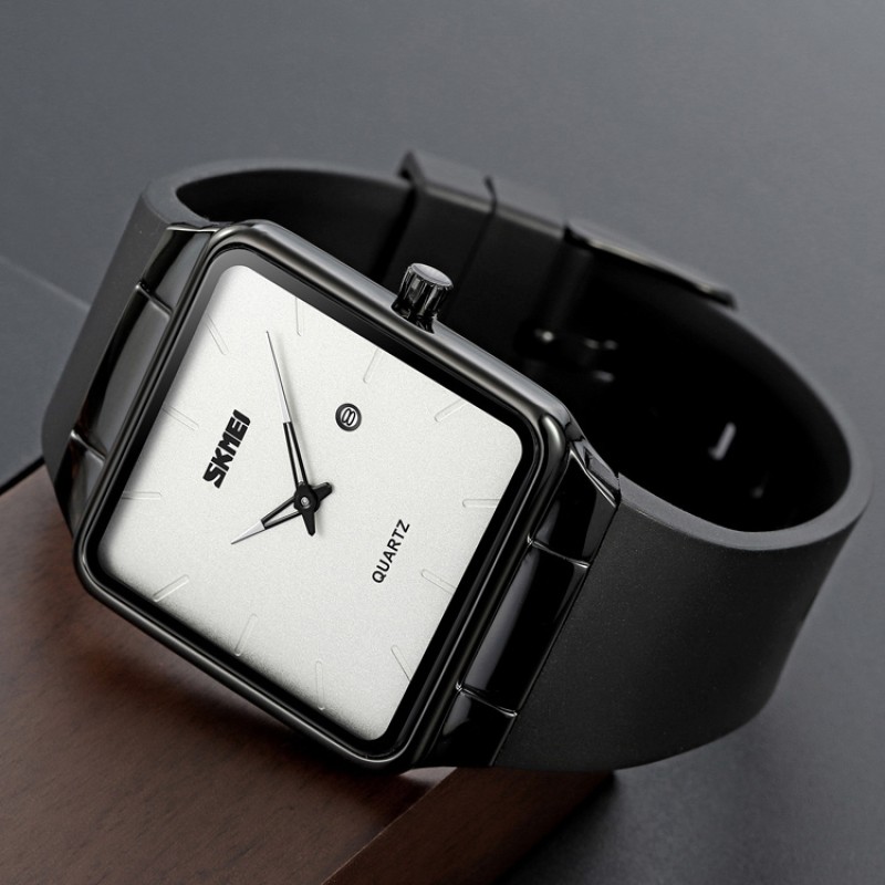 Наручний годинник Skmei 1961BKSI Black-Silver класичний унісекс з мінеральним склом