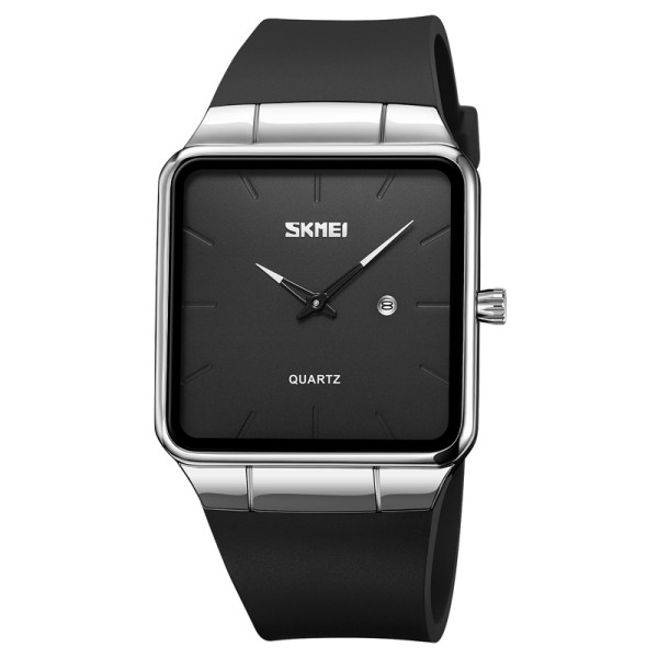 Мужские часы Skmei 1961SIBK Silver-Black в классическом стиле с минеральным стеклом