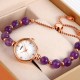Женские часы Skmei 1983PL Purple STOPPED в цвете розовое золото с фиолетовым браслетом
