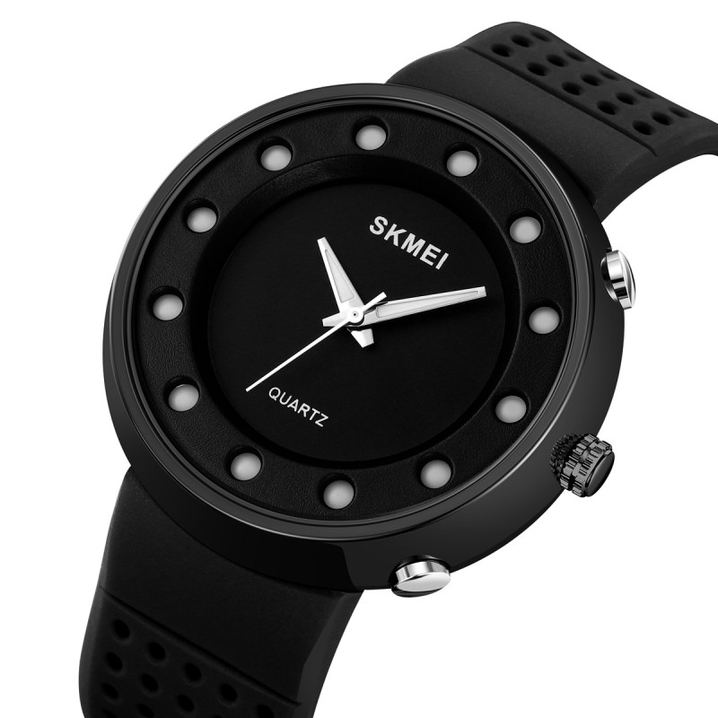 Чоловічий наручний годинник Skmei 2132BK Black у класичному стилі з мінеральним склом