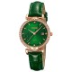Жіночий годинник Skmei 2169RGGN Rose Gold-Green з мінеральним склом та шкіряним ремінцем