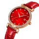 Жіночий годинник Skmei 2169RGRD Rose Gold-Red з червоним шкіряним ремінцем та люмінесценцією