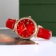 Жіночий годинник Skmei 2169RGRD Rose Gold-Red з червоним шкіряним ремінцем та люмінесценцією