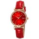Жіночий годинник Skmei 2169RGRD Rose Gold-Red з червоним шкіряним ремінцем та люмінесценцією