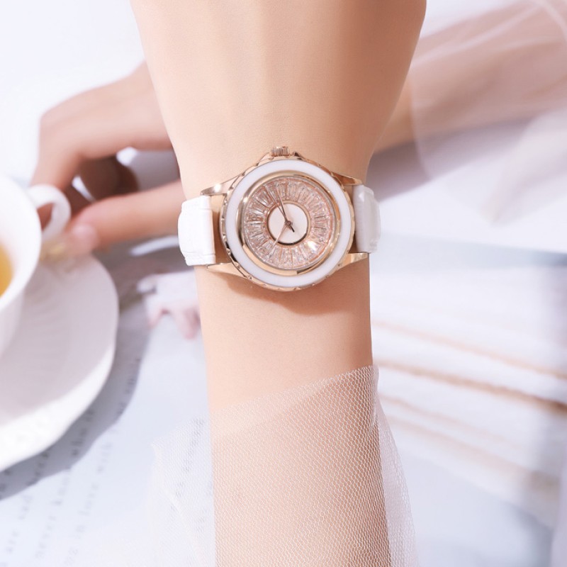 Жіночий годинник Skmei 2172RGWT Rose Gold-White з мінеральним склом та шкіряним ремінцем