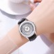 Жіночий годинник Skmei 2172SIBK Silver-Black зі сріблястим циферблатом та шкіряним ремінцем