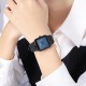 Жіночий годинник Skmei 2173BKBU Black-Blue з мінеральним склом та прямокутним корпусом