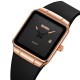 Жіночий годинник Skmei 2173RGBK Rose Gold-Black з прямокутним корпусом та шкіряним ремінцем