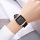 Жіночий годинник Skmei 2173RGBK Rose Gold-Black з прямокутним корпусом та шкіряним ремінцем