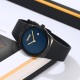 Женские часы Skmei 2177BKBU Black-Blue с минеральным стеклом и кожаным ремешком