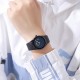 Женские часы Skmei 2177BKBU Black-Blue с минеральным стеклом и кожаным ремешком
