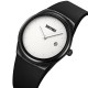 Жіночий годинник Skmei 2177BKSI Black-Silver з мінеральним склом та чорним ремінцем