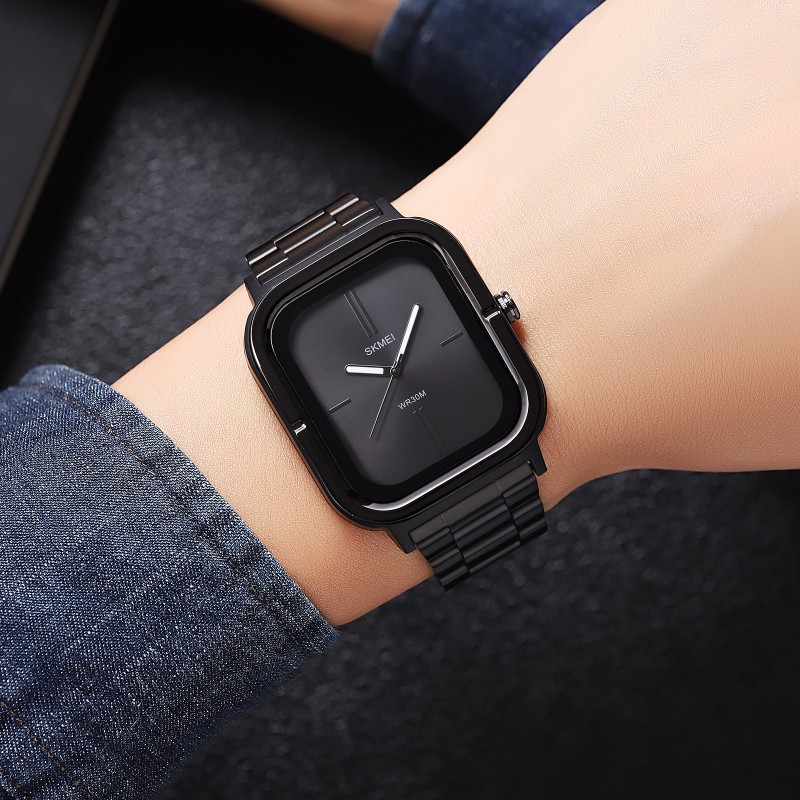 Чоловічий годинник Skmei 2275BK Black з металевим браслетом та мінеральним склом