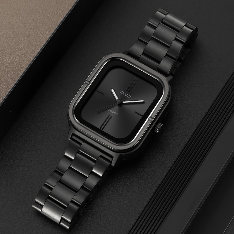 Чоловічий годинник Skmei 2275BK Black з металевим браслетом та мінеральним склом
