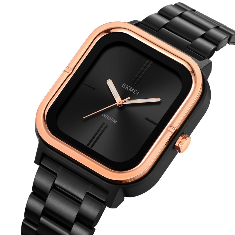 Чоловічий годинник Skmei 2275RG Rose Gold з мінеральним склом та металевим браслетом