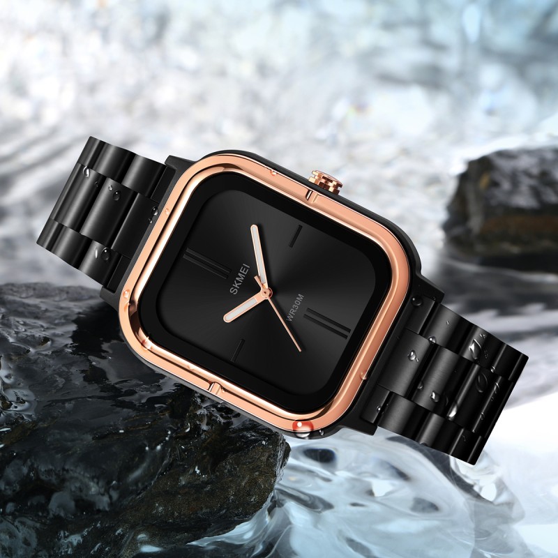 Чоловічий годинник Skmei 2275RG Rose Gold з мінеральним склом та металевим браслетом