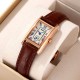 Жіночий годинник Skmei 2297RGBN Rose Gold-Brown у прямокутному корпусі на шкіряному ремінці