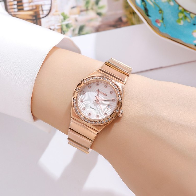 Жіночий годинник Skmei 2342RG Rose Gold з металевим браслетом та мінеральним склом